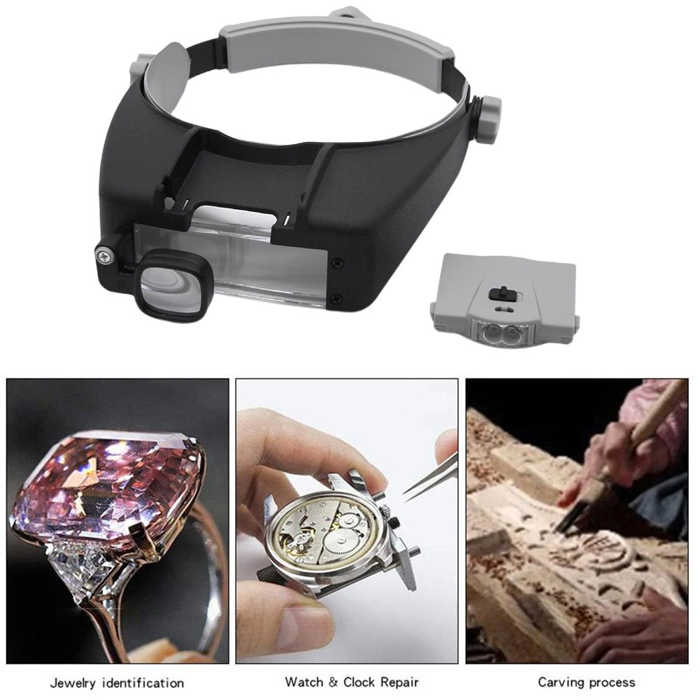 Electronics Repair Hobby - Okulary powiększające LED z mocowaniem na