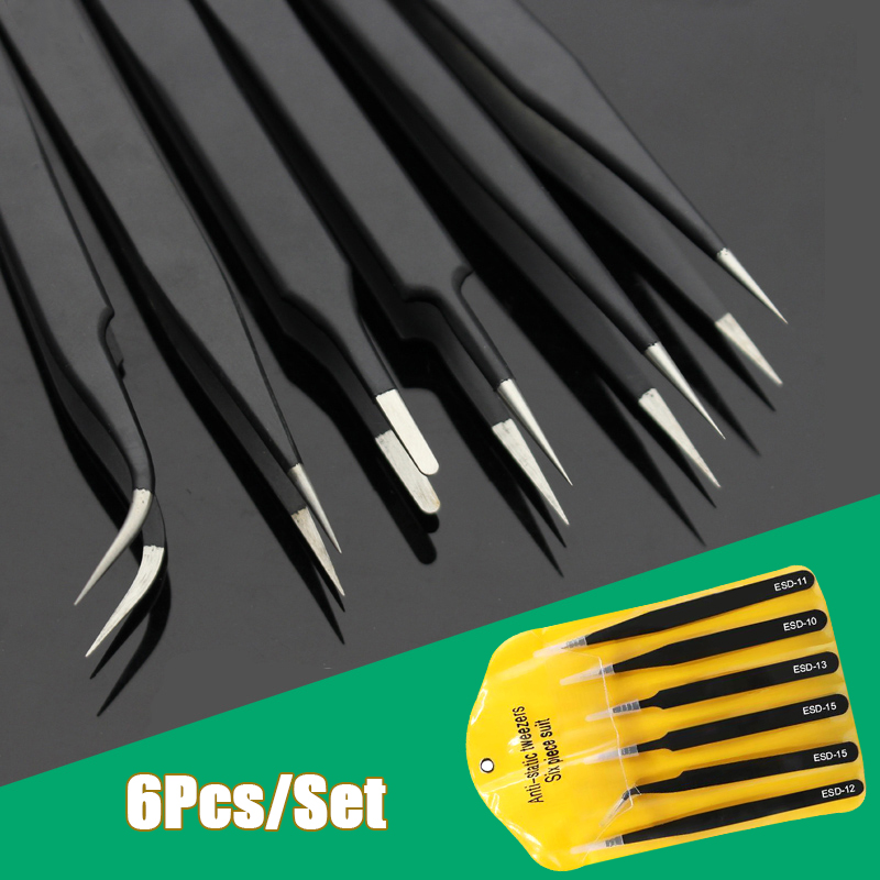 Electronics Repair Tool Kit - Zestaw 6 precyzyjnych długich pęset ESD