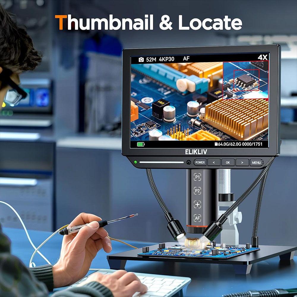 Elikliv EM4K-AF autofokus 4K m – Electronics Repair Microscope recenzja i cena